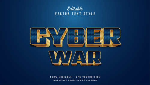 Cyber war vector text style