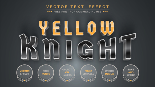 Dark metall editable text style effect vector