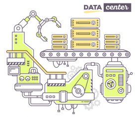 Data center business concept vector