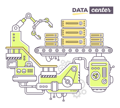 Data center business concept vector