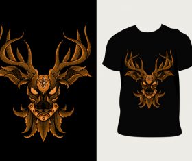Deer pattern T-shirt printing vector