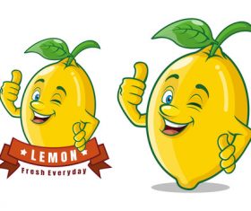 Delicious lemon fruit cartoon character vector