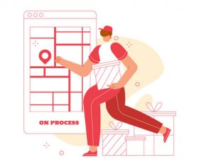 Delivery process vector illustration