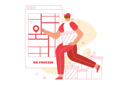 Delivery process vector illustration
