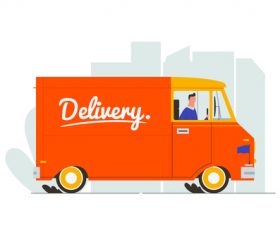 Delivery van illustration vector