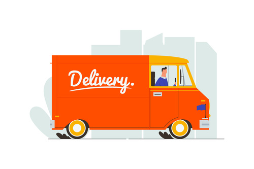 Delivery van illustration vector