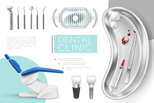 Dental healthcare 3d illustration vector