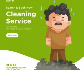 Depressed cleaner cartoon illustration vector