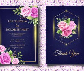 Design invitation wedding with roses vector