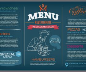 Design restaurant menu cover vector