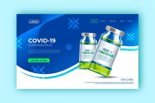 Design vaccine reservation website vector
