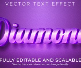Diamond vector text effect