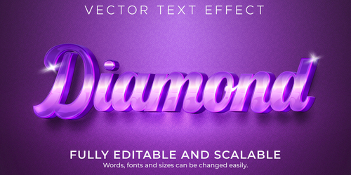 Diamond vector text effect