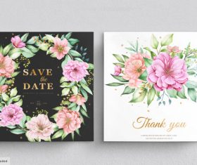 Different color background wedding invitation card vector