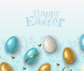 Different color eggs easter vector