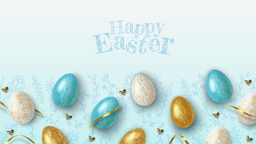 Different color eggs easter vector