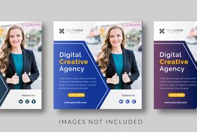 Digital creative agency social media template vector