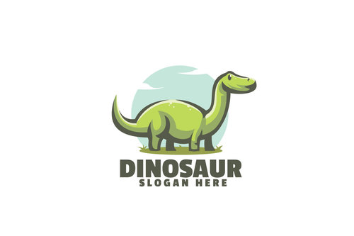 Dinosaur Mascot Cartoon Logo #340959 - TemplateMonster