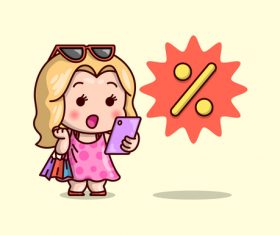 Discount shopping icon vector