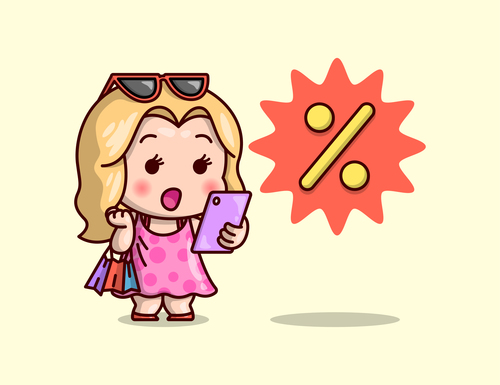 Discount shopping icon vector