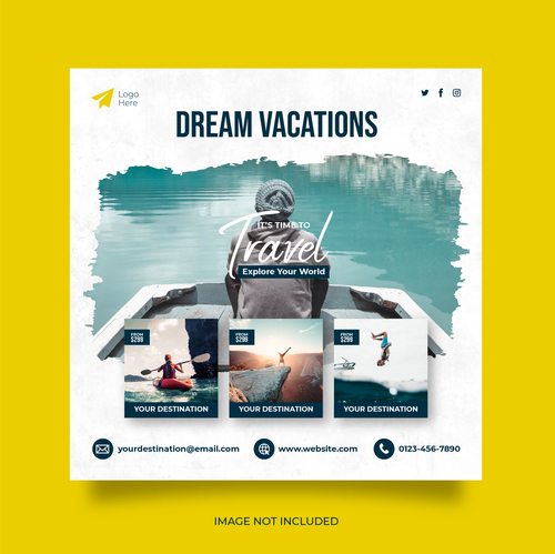 Dream vacations travel vector