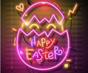 Easter neon egg vector