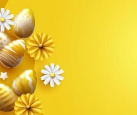 Easter yellow background illustration vector