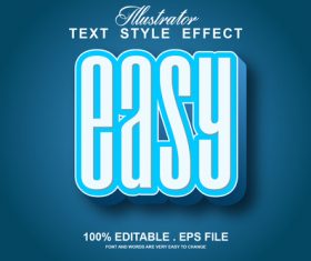 Easy text style effect vector