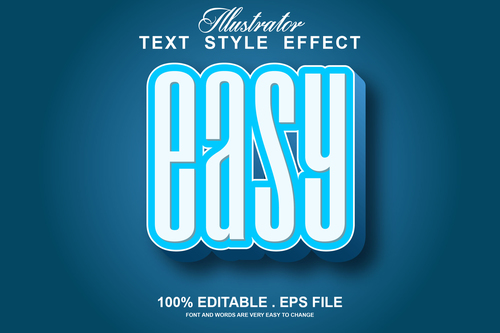 Easy text style effect vector