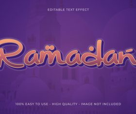 Editable text effect Islamic holiday font style vector