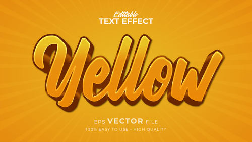 Editable yellow text effect