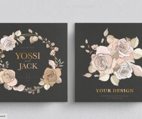 Elegant wedding invitation card template vector