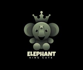 Elephant king logos vector