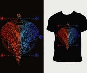 Elephant pattern T-shirt printing vector