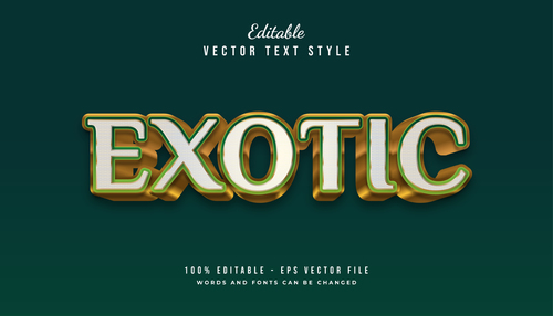 Exotic text style effect vector
