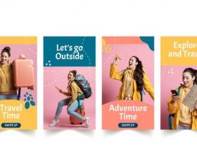 Explore and travel card vector