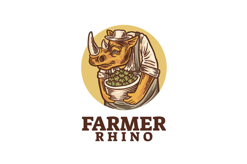 Farmer rhino logo vector