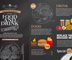 Fast food menu card vector