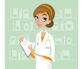 Female doctor cartoon illustration vector