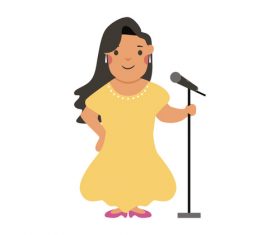 Female singer profession character vector