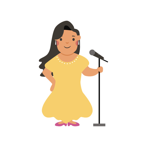 Female singer profession character vector