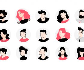 Flat design avatar icons vector