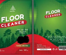 Floor cleaner packaging green vector
