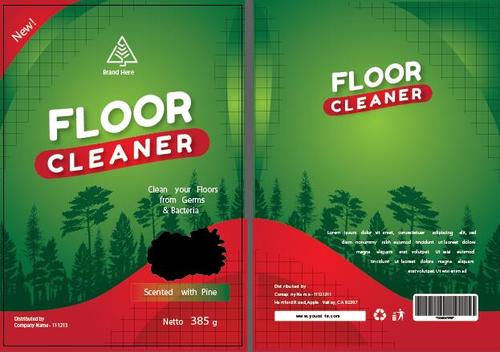 Floor cleaner packaging green vector