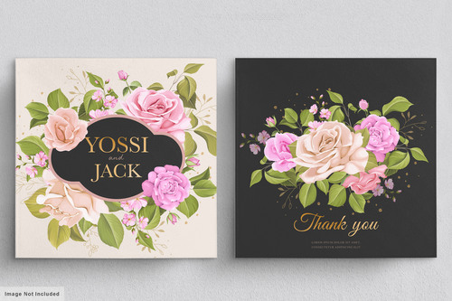 Floral background wedding invitation card vector