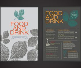 Food and drink menu cover vector