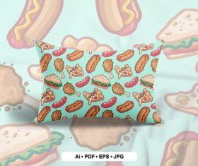 Food seamless pattern vector