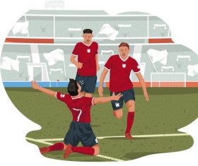 Football player celebrating illustration vector