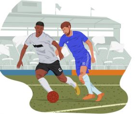 Football player in game illustration vector