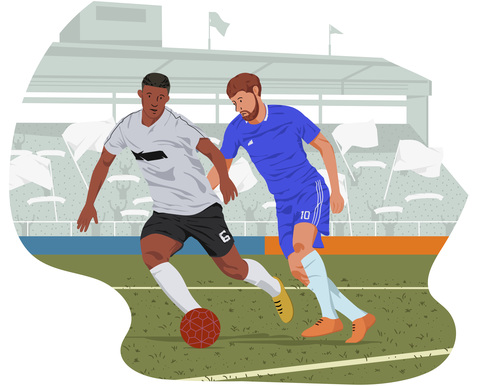 Football player in game illustration vector